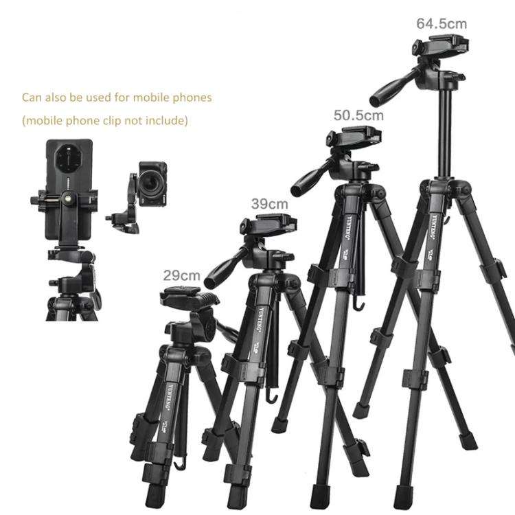 YUNTENG VCT-608 Adjustable Camera Tripod 11.8-25.4 Inch With 360 Degree Rotating 3-Way Pan Head &...