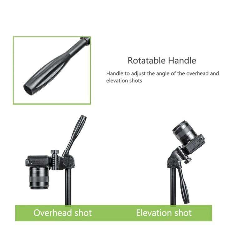 YUNTENG VCT-608 Adjustable Camera Tripod 11.8-25.4 Inch With 360 Degree Rotating 3-Way Pan Head &...
