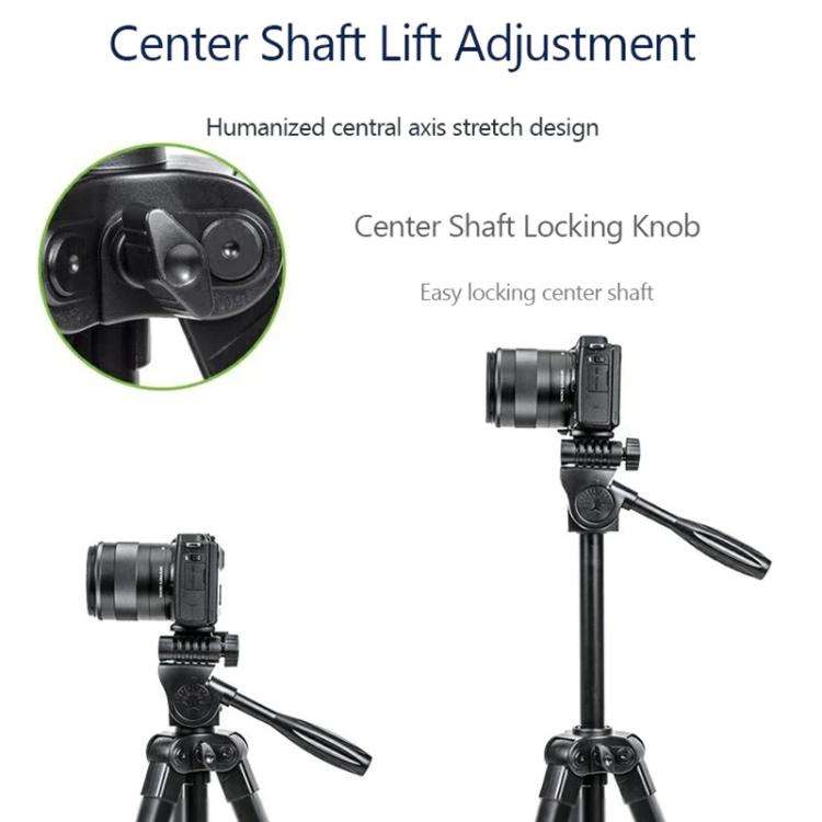 YUNTENG VCT-608 Adjustable Camera Tripod 11.8-25.4 Inch With 360 Degree Rotating 3-Way Pan Head &...