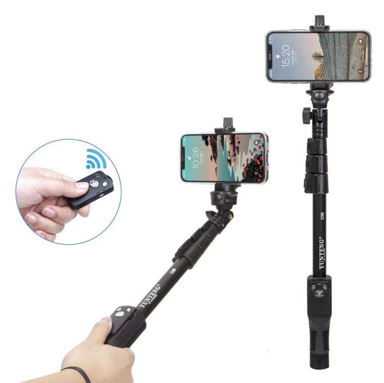 YUNTENG 1288 Adjustable 50 Inch Aluminum Alloy Selfie Stick With Bluetooth Remote Control For Sma...