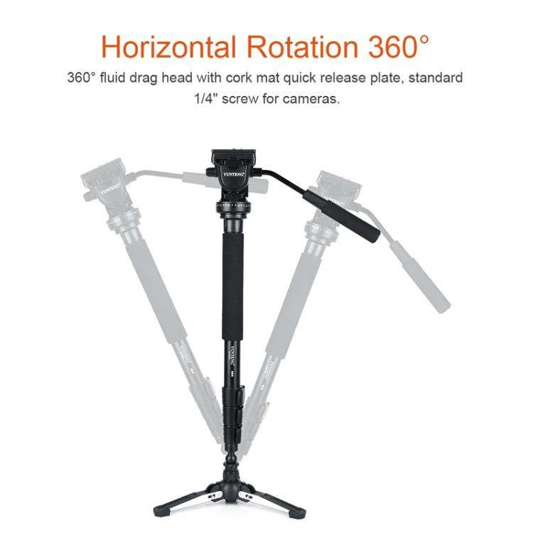 YUNTENG VCT-588 Camera Monopod 65-166cm Aluminum Alloy DSLR Tripod Stand With Hydraulic Ball Head...