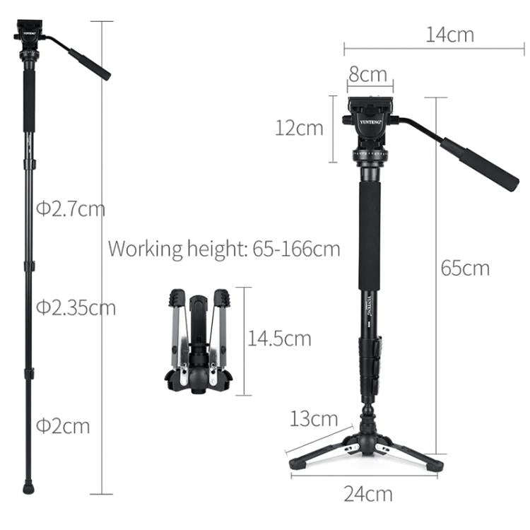 YUNTENG VCT-588 Camera Monopod 65-166cm Aluminum Alloy DSLR Tripod Stand With Hydraulic Ball Head...