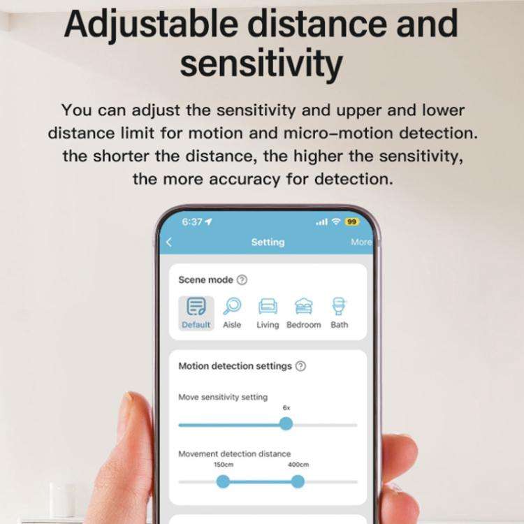 Tuya Zigbee Round Human Presence Sensor Millimeter Wave Radar Detection Built-in Illuminance Sensor