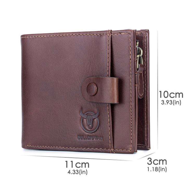 BULL CAPTAIN 038 RFID Anti-Theft Top Layer Cowhide Casual Wallet Driver ID Card Slot Wallet(Blue)