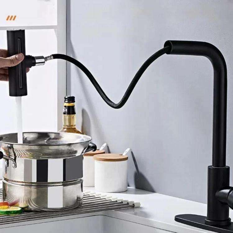 Pull-out Version 4 Modes Waterfall Kitchen Faucet Single Hole Hot/Cold Water Mixer Tap for Sink B...
