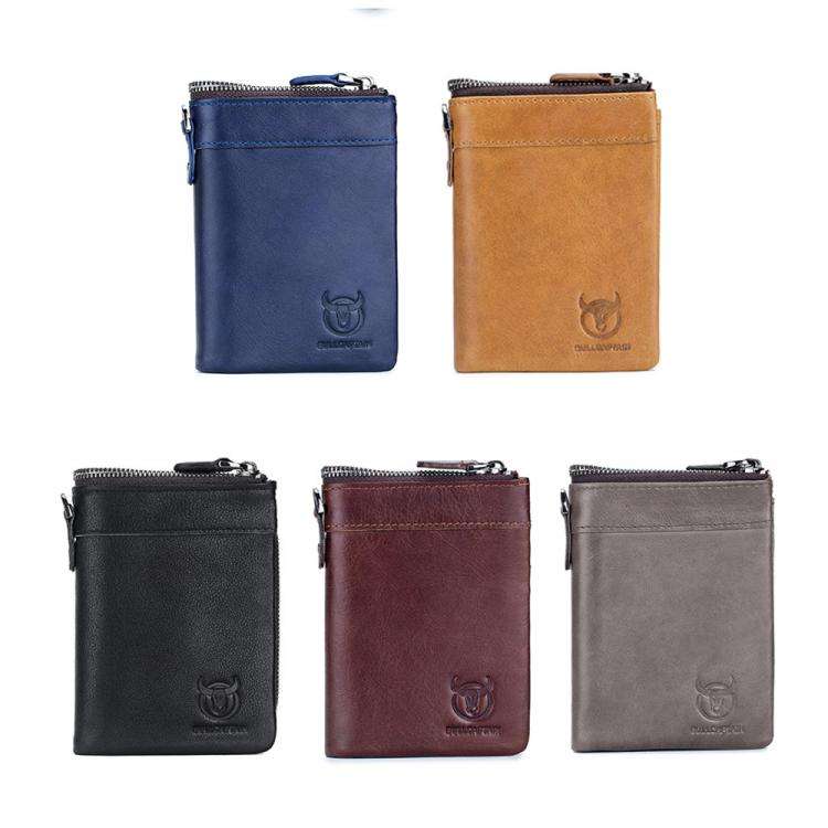 BULL CAPTAIN 050 RFID Anti-theft Top Layer Multi-Slot Wallet with Detachable Coin Purse(Black)