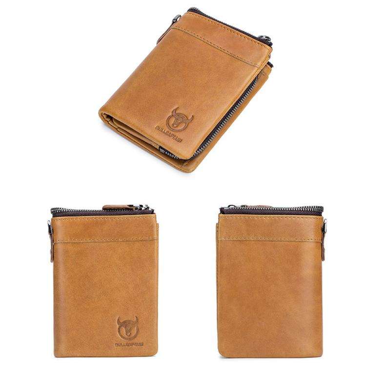 BULL CAPTAIN 050 RFID Anti-theft Top Layer Multi-Slot Wallet with Detachable Coin Purse(Black)