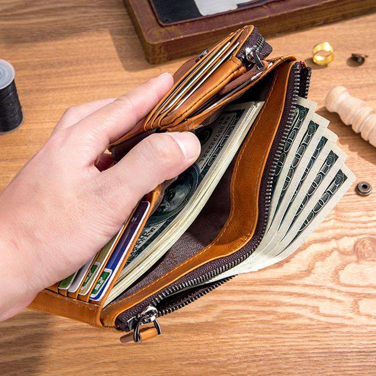 BULL CAPTAIN 050 RFID Anti-theft Top Layer Multi-Slot Wallet with Detachable Coin Purse(Blue)