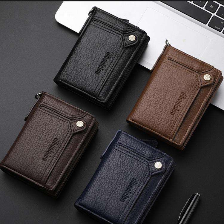 Dibaoleiou Men Anti-Theft Chain Wallet Retro Money Purse Driver License Card Bag Zipper Coin Purs...