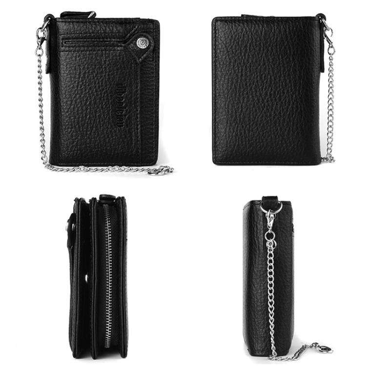 Dibaoleiou Men Anti-Theft Chain Wallet Retro Money Purse Driver License Card Bag Zipper Coin Purs...