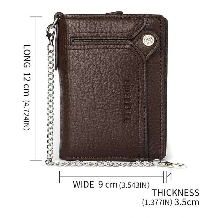 Dibaoleiou Men Anti-Theft Chain Wallet Retro Money Purse Driver License Card Bag Zipper Coin Purs...