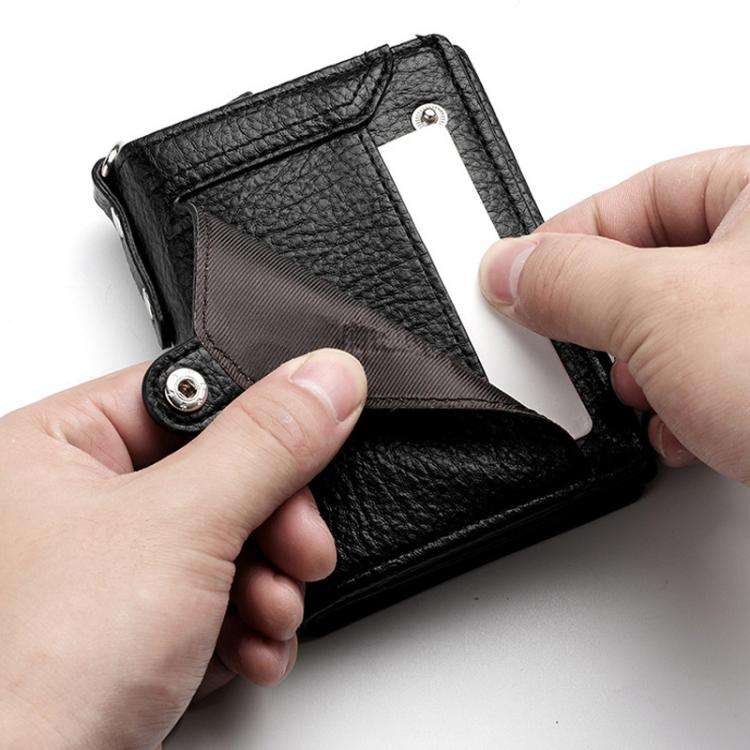 Dibaoleiou Men Anti-Theft Chain Wallet Retro Money Purse Driver License Card Bag Zipper Coin Purs...