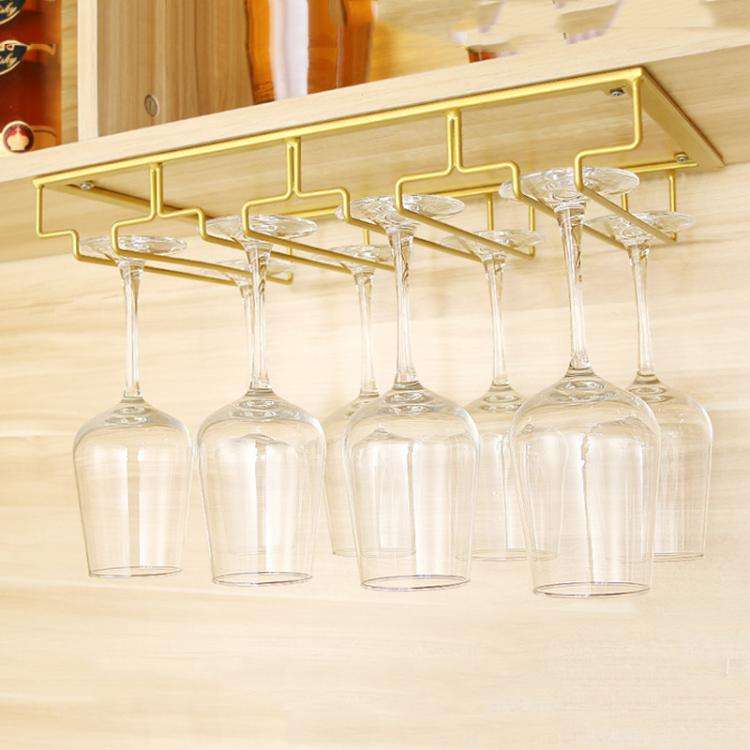 Upside Down Hanging Wine Cup Holder Cabinet Goblet Bracket Hanging Wine Glass Holder, Size: 4 Slo...