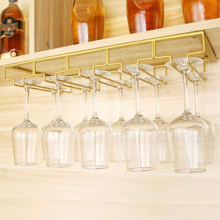 Upside Down Hanging Wine Cup Holder Cabinet Goblet Bracket Hanging Wine Glass Holder, Size: 5 Slo...