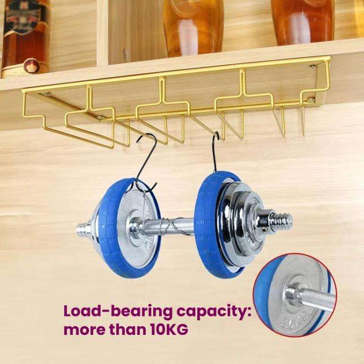 Upside Down Hanging Wine Cup Holder Cabinet Goblet Bracket Hanging Wine Glass Holder, Size: 5 Slo...