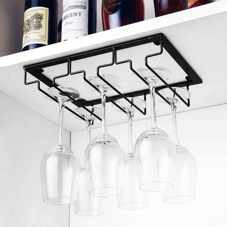 Upside Down Hanging Wine Cup Holder Cabinet Goblet Bracket Hanging Wine Glass Holder, Size: 5 Slo...