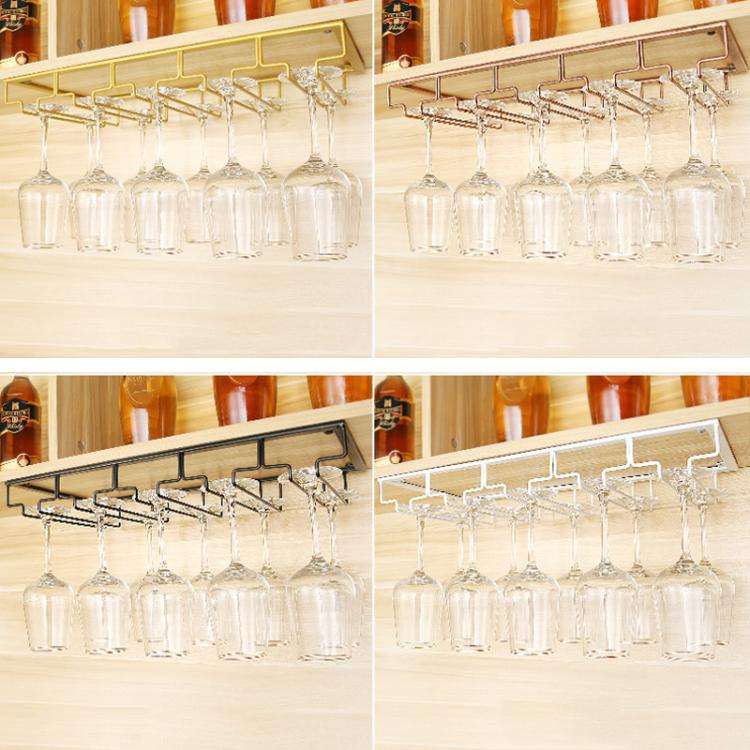 Upside Down Hanging Wine Cup Holder Cabinet Goblet Bracket Hanging Wine Glass Holder, Size: 5 Slo...