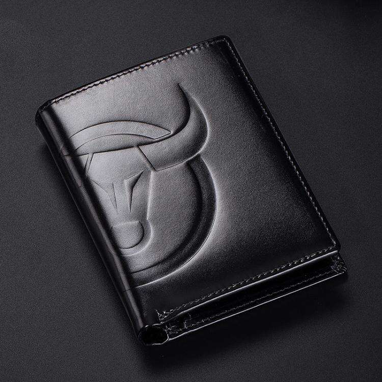 BULL CAPTAIN 0203 RFID Anti-theft Top-layer Cowhide Multiple Card Slots Wallet(Black Vertical)