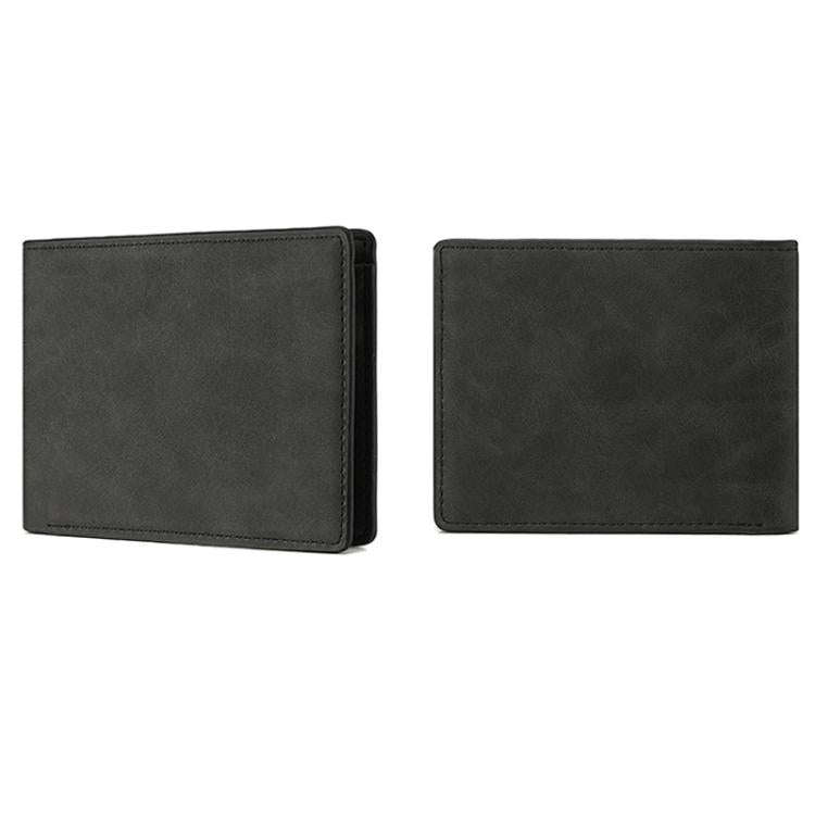 DEABOLAR Men Short Wallet Zipper Simple Soft Leather Purse Card Bag Student Retro Leather Wallet(...