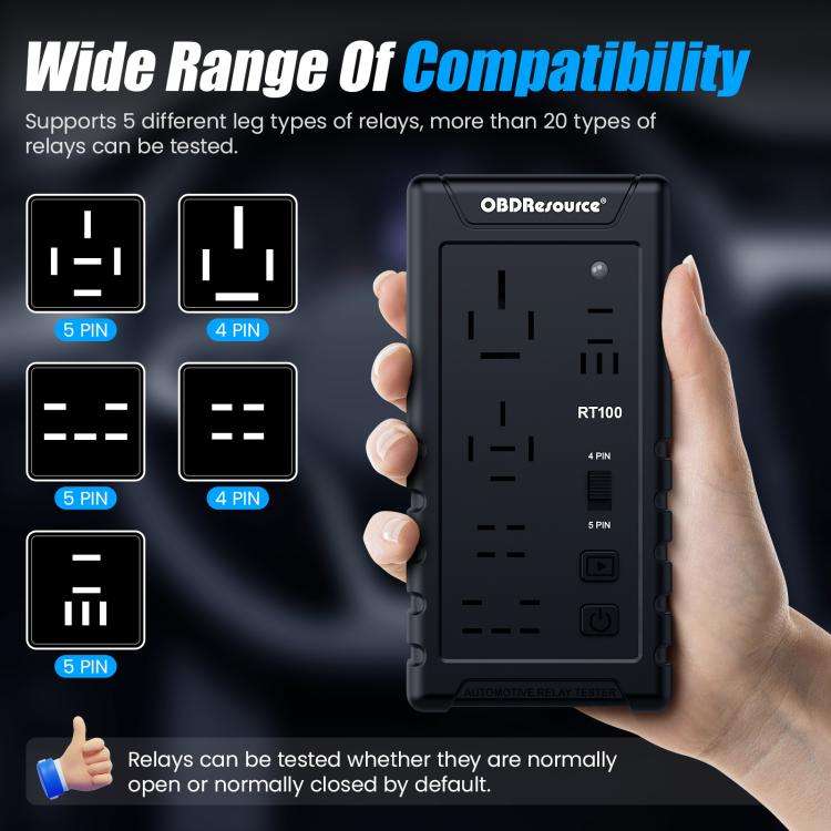OBDResource 12V Automotive Relay Tester, Model: RT100 With Storage Bag