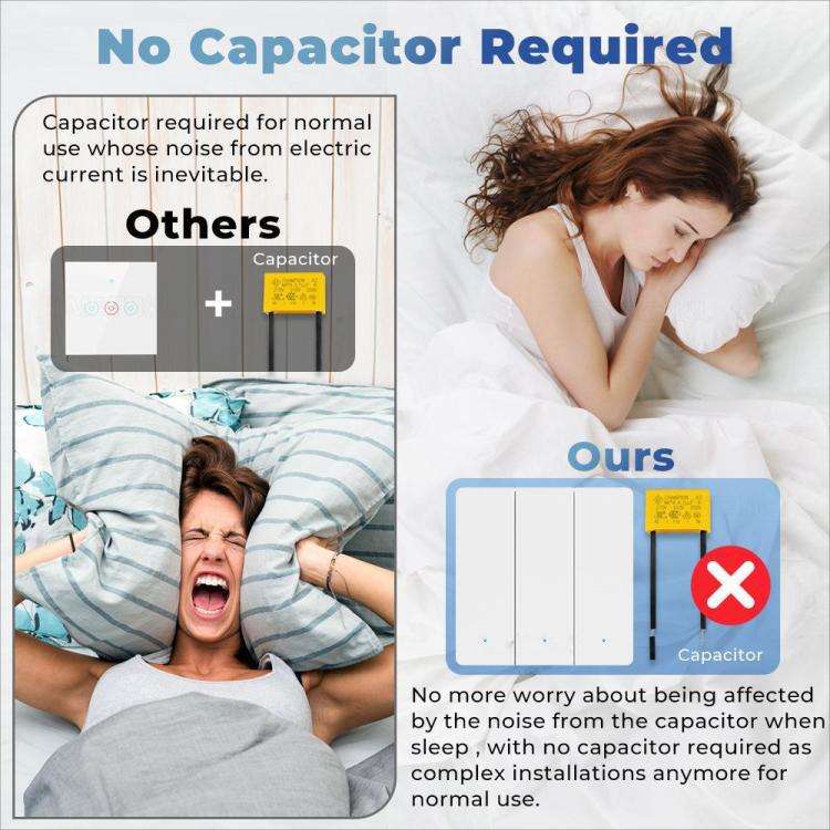 Compatible Tuya ZigBee Smart Light Switch With Radar Motion Sensor No Capacitor Required 2-Gang