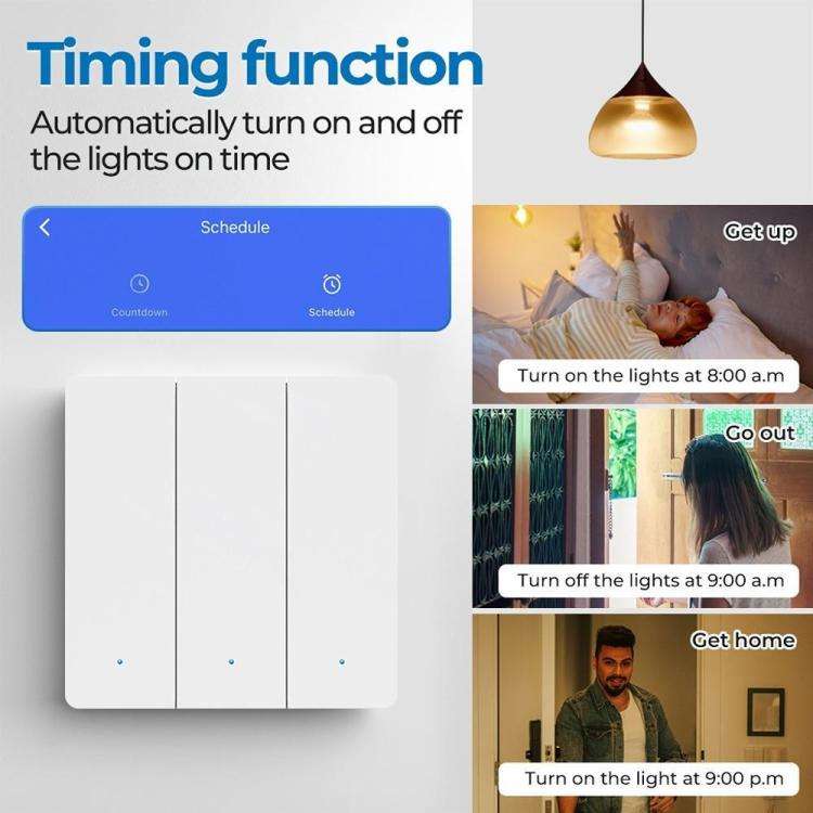 Compatible Tuya ZigBee Smart Light Switch With Radar Motion Sensor No Capacitor Required 2-Gang