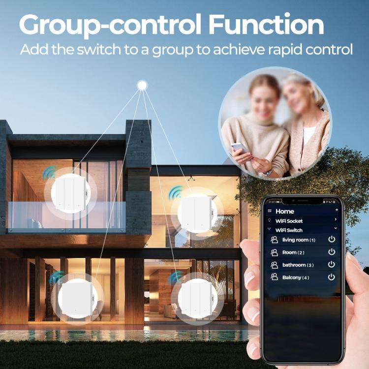 Compatible Tuya ZigBee Smart Light Switch With Radar Motion Sensor No Capacitor Required 2-Gang