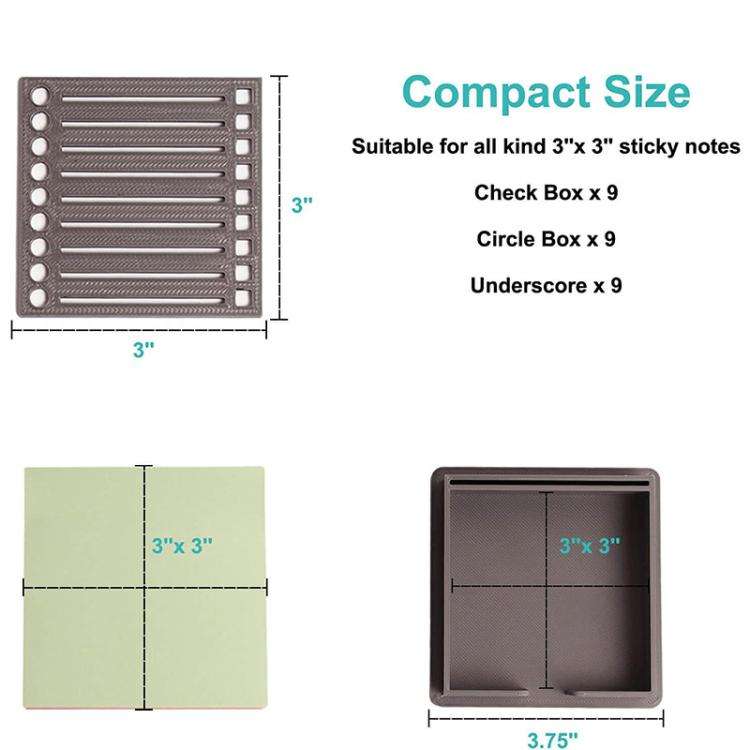 Office Sticky Note Template Box Student Planner Maker Saving Tool(Black)