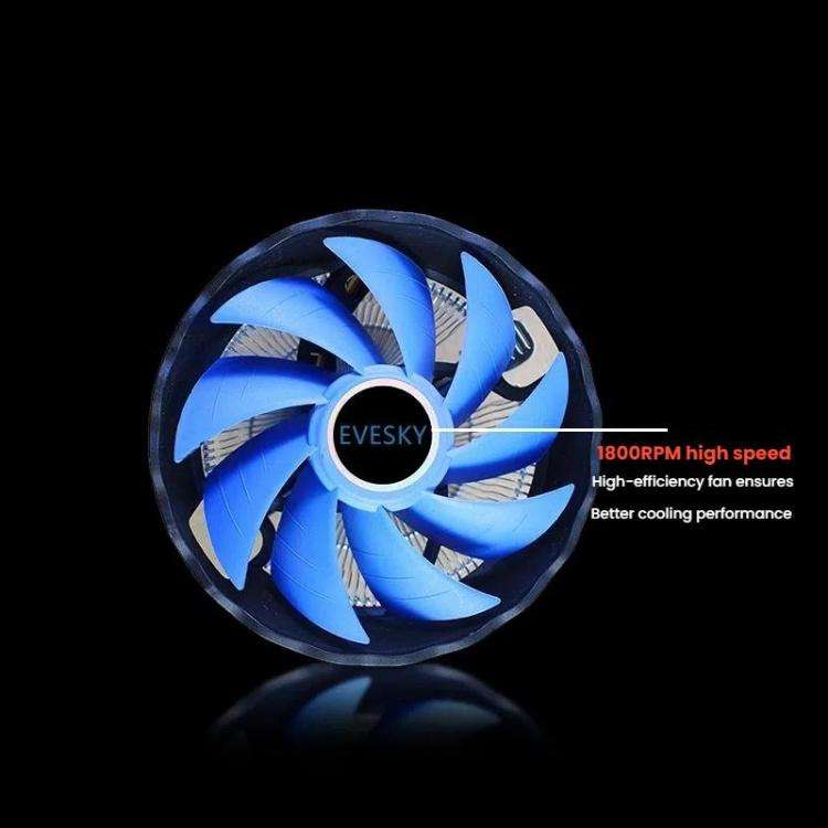 EVESKY 800-2000 RPM Conputer CPU Cooling Fan For Intel LGA 1155/1156/775 & AMD AM4/AM5 Sockets