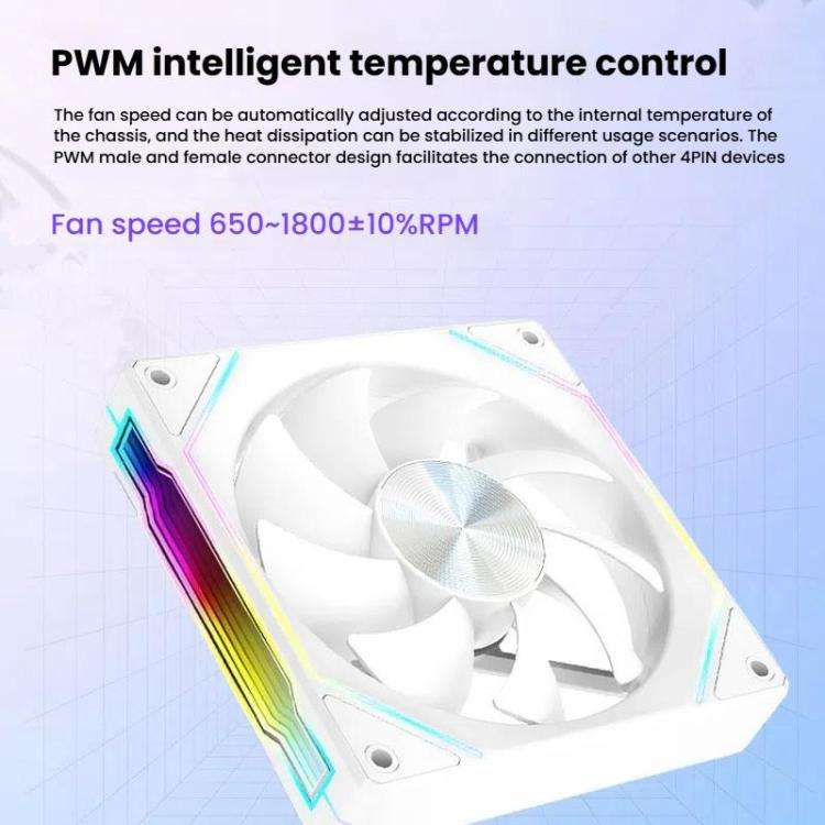 4RS 12cm Computer  Case Fan with Infinity Mirror ARGB Thermal Control & Ultra Quiet Cooling(Forwa...