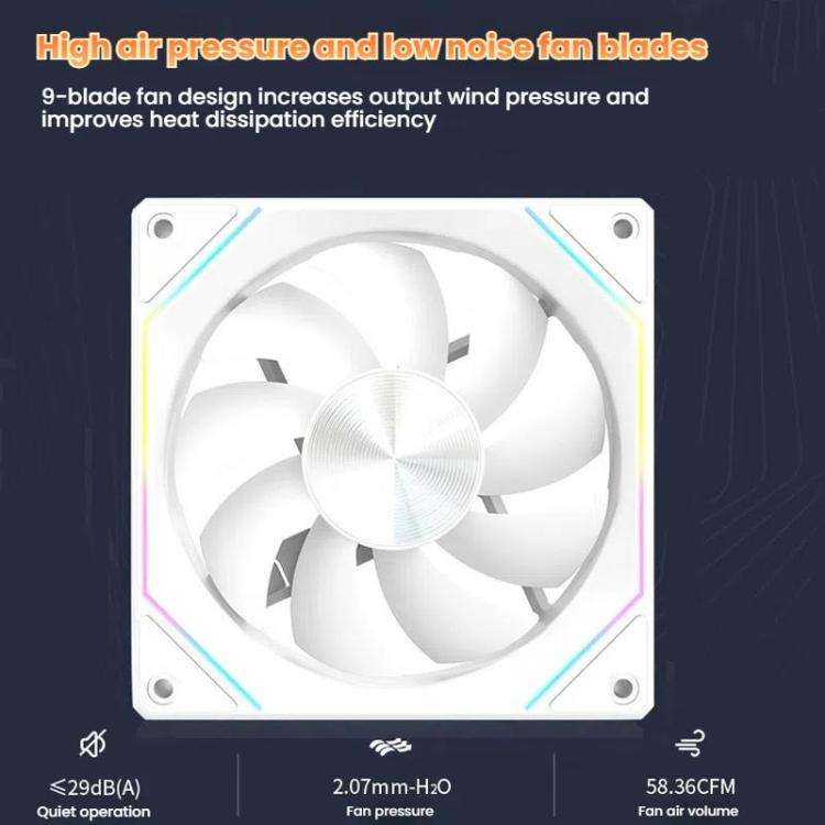 4RS 12cm Computer  Case Fan with Infinity Mirror ARGB Thermal Control & Ultra Quiet Cooling(Forwa...