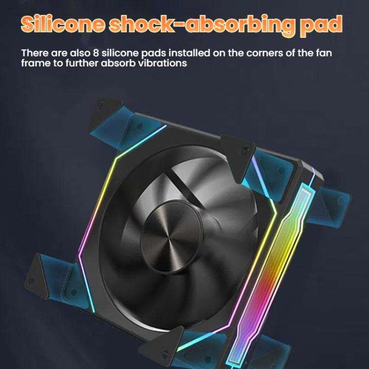 4RS 12cm Computer  Case Fan with Infinity Mirror ARGB Thermal Control & Ultra Quiet Cooling(Rever...
