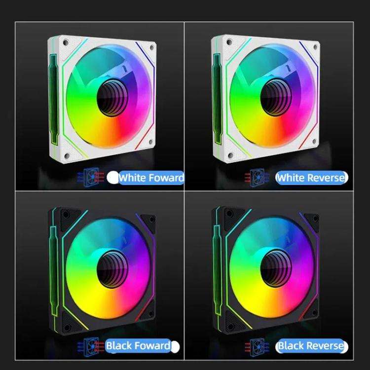 Prism 4RRO Computer Case Fan 12cm ARGB Sync PWM Quiet Cooling Fan(Reverse White Frame)