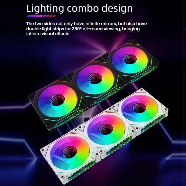 Prism 4RRO Computer Case Fan 12cm ARGB Sync PWM Quiet Cooling Fan(Reverse Black Frame)