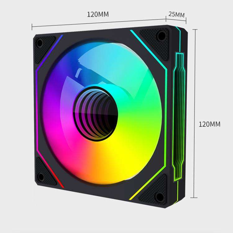 Prism 4RRO Computer Case Fan 12cm ARGB Sync PWM Quiet Cooling Fan(Reverse Black Frame)