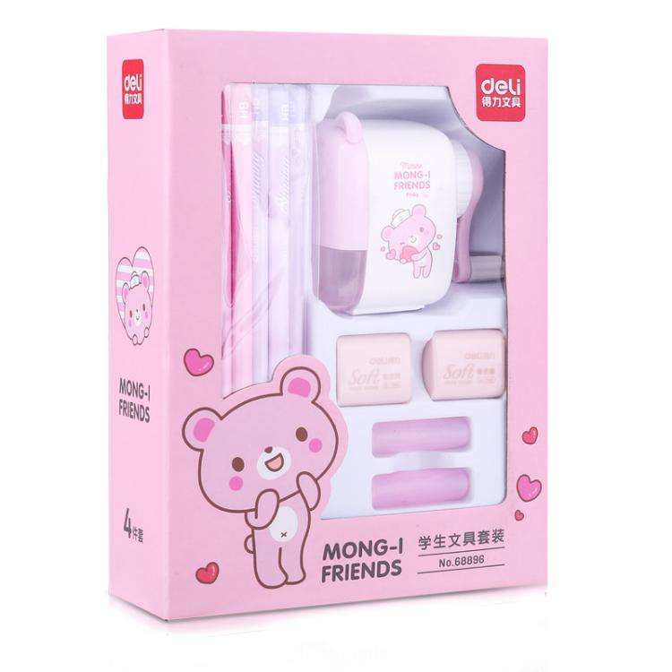 Deli 68896 Student Stationery Gift Box Set Includes 12 Pencils + 2 Erasers + 1 Pencil Sharpener +...