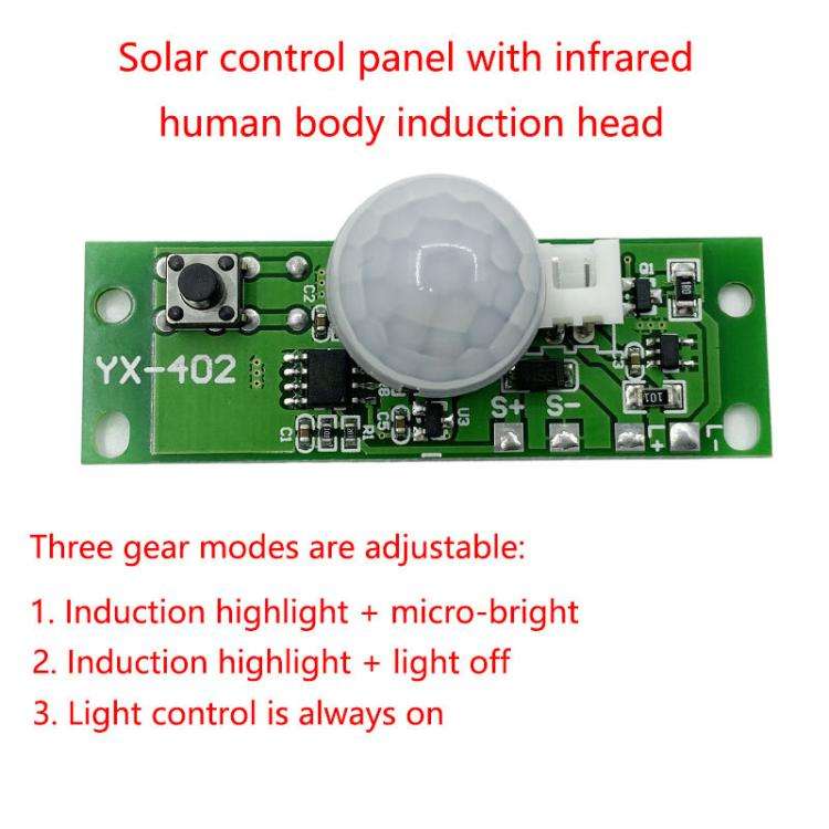 3.7V Infrared Human Sensor Solar Light Circuit Board Solar Wall Light Control Board PIR Wall Ligh...