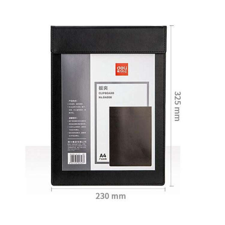 Deli  64506 A4 PU Magnetic Clipboard Writing Board File Folder for Office, Hotel, Meetings, Signi...