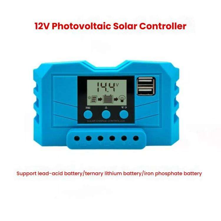 10A 12V 24V Lithium Lead Acid Solar Charge Controller PWM PV Controller With LCD Display