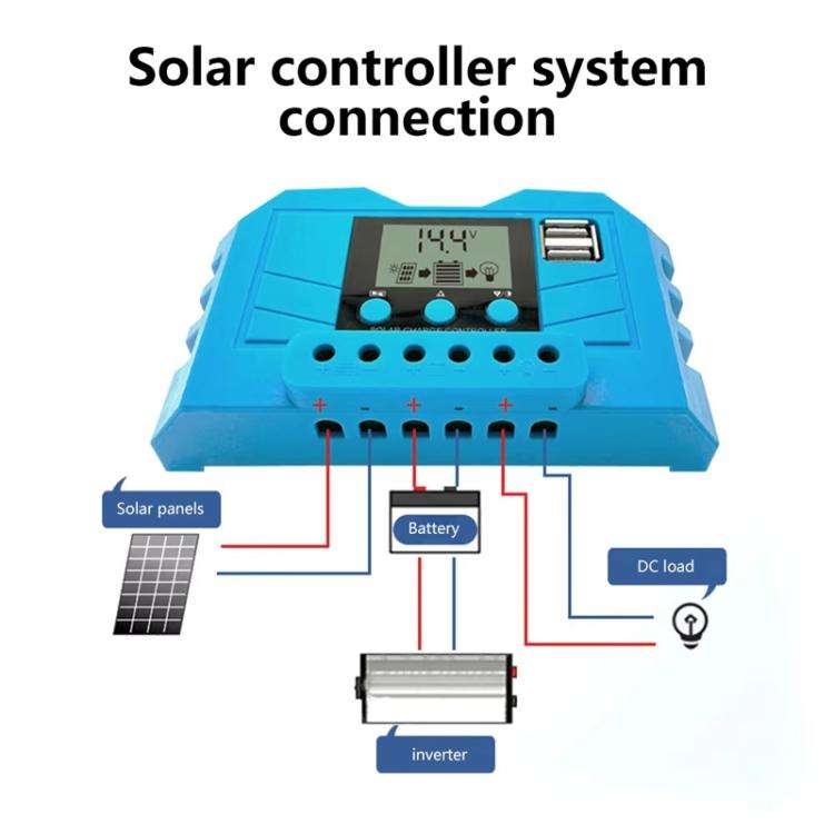 10A 12V 24V Lithium Lead Acid Solar Charge Controller PWM PV Controller With LCD Display