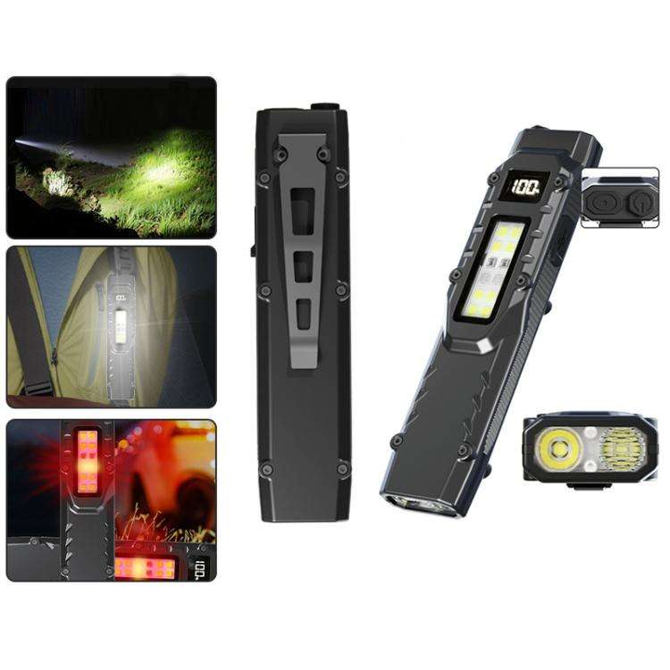 Mini Portable Self-Defense Three-Light Source Flashlight With Pen Clip(DT007)