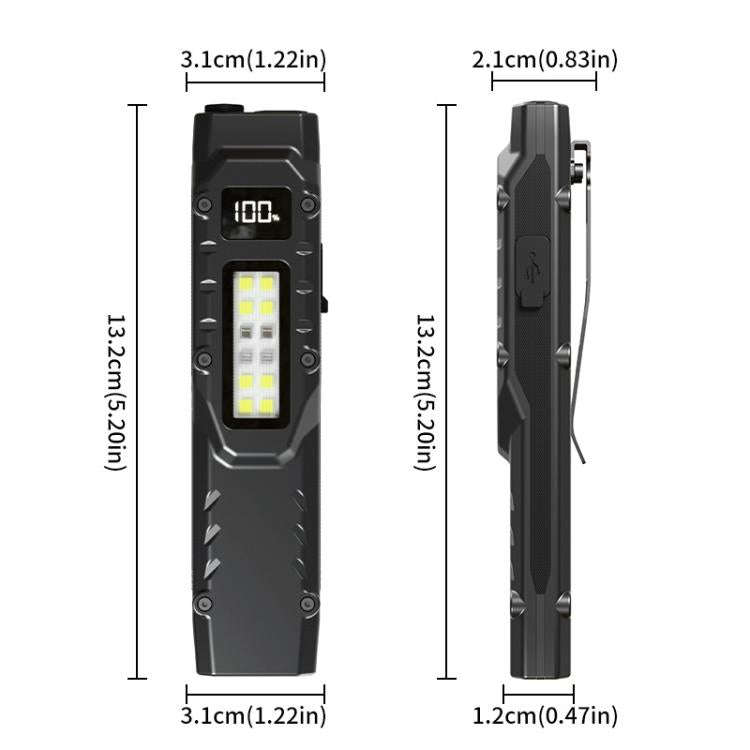 Mini Portable Self-Defense Three-Light Source Flashlight With Pen Clip(DT007)