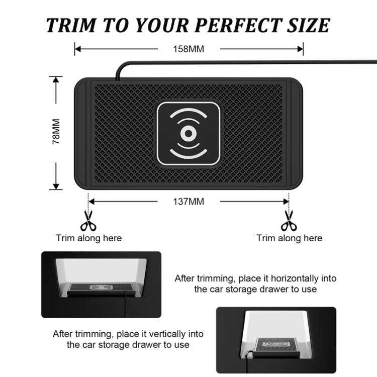 Car Wireless Charger Modified Increase Cuttable Mobile Phone Fast Charging Pad(0.3m Short Line (T...