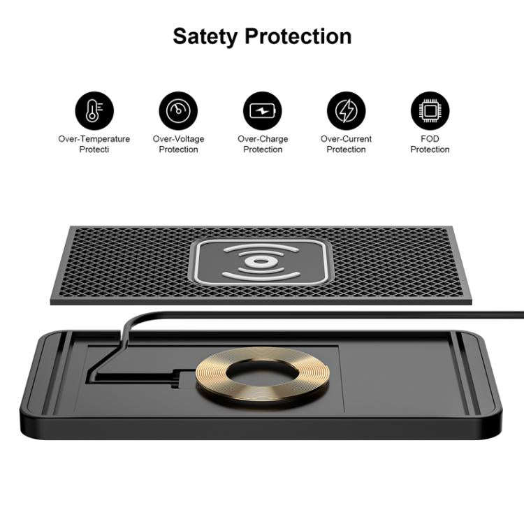 Car Wireless Charger Modified Increase Cuttable Mobile Phone Fast Charging Pad(0.3m Short Line (T...