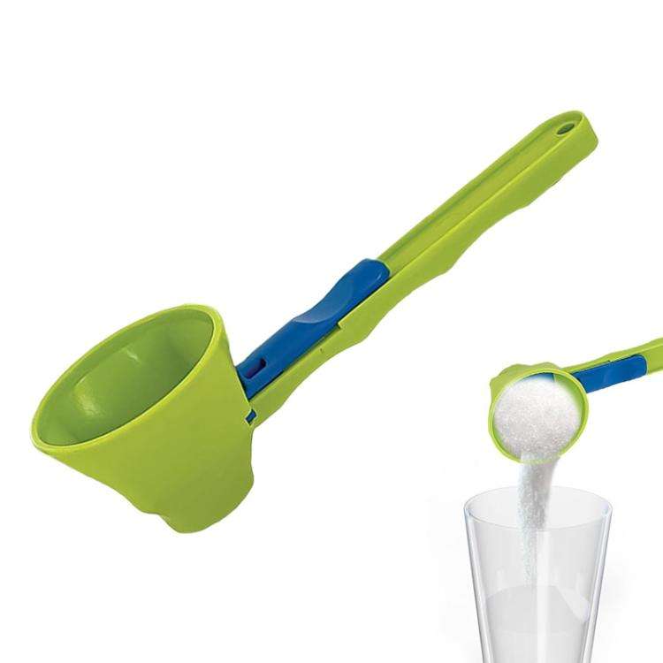Multifunctional Protein Powder Sliding Scoop Kitchen Household Coffee Leak-Proof Ladle(Green)