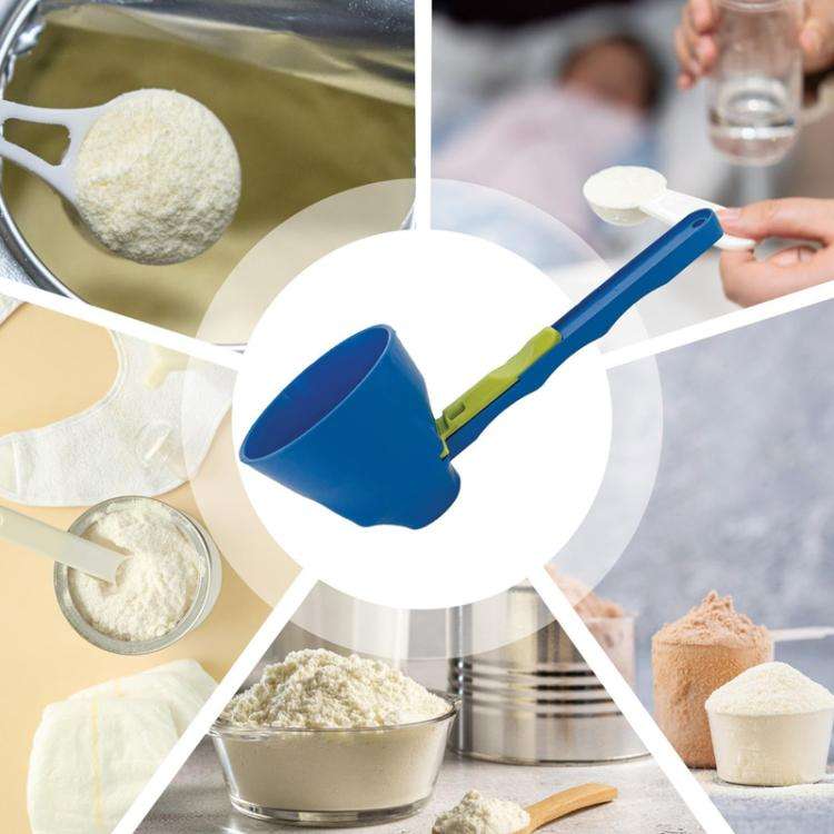 Multifunctional Protein Powder Sliding Scoop Kitchen Household Coffee Leak-Proof Ladle(Blue)