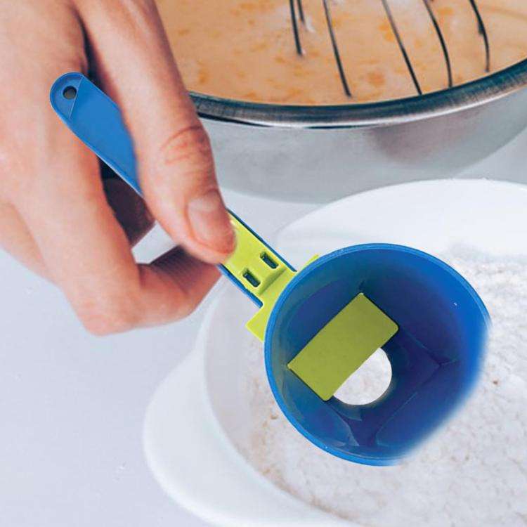Multifunctional Protein Powder Sliding Scoop Kitchen Household Coffee Leak-Proof Ladle(Blue)