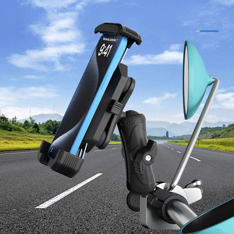 Motorcycle Shock-absorbing Rotatable 3-claw Mobile Phone Holder, Style: Handlebar Type