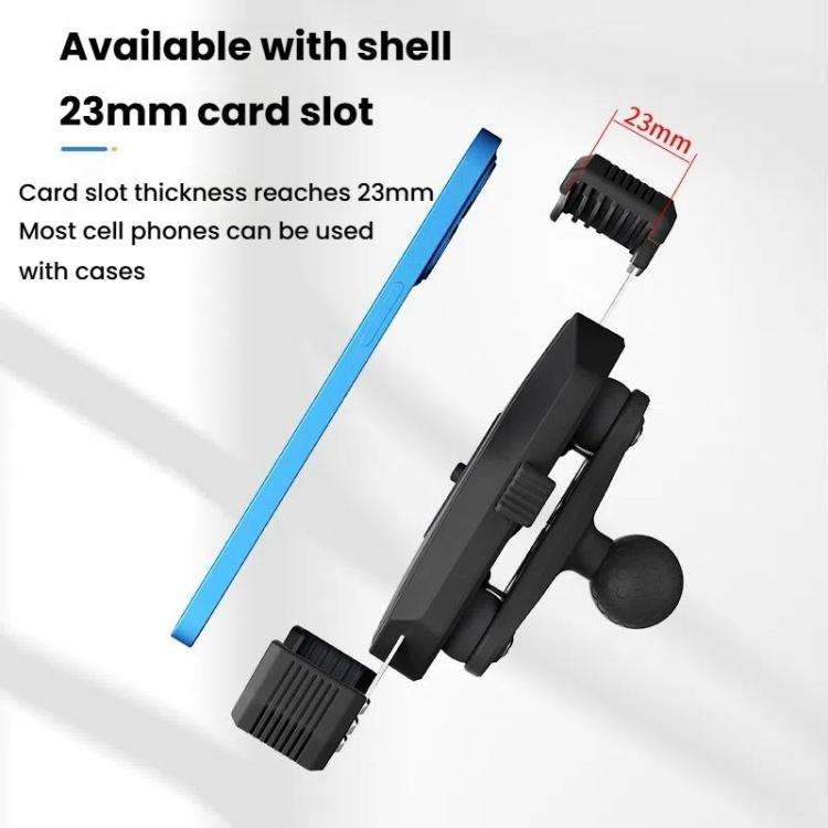 Motorcycle Shock-absorbing Rotatable 3-claw Mobile Phone Holder, Style: Handlebar Type