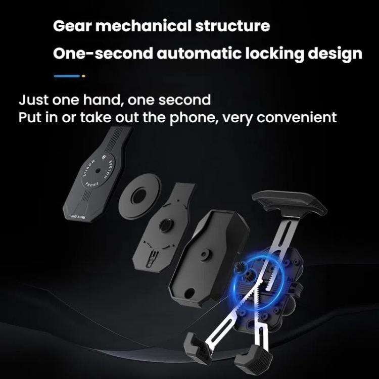 Motorcycle Shock-absorbing Rotatable 3-claw Mobile Phone Holder, Style: Handlebar Type
